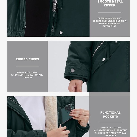 Women’s winter coat fleece lined - Picture 5 of 5